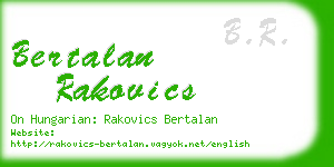 bertalan rakovics business card